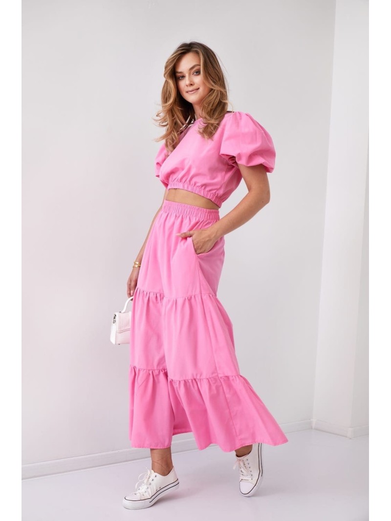 Women\'s summer set, pink blouse and skirt FG647 - Online store - Boutique